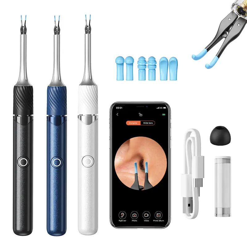 Ear Wax Removal Tool with Camera – 12MP Visual Ear Cleaner + Tweezers & Ear Picks