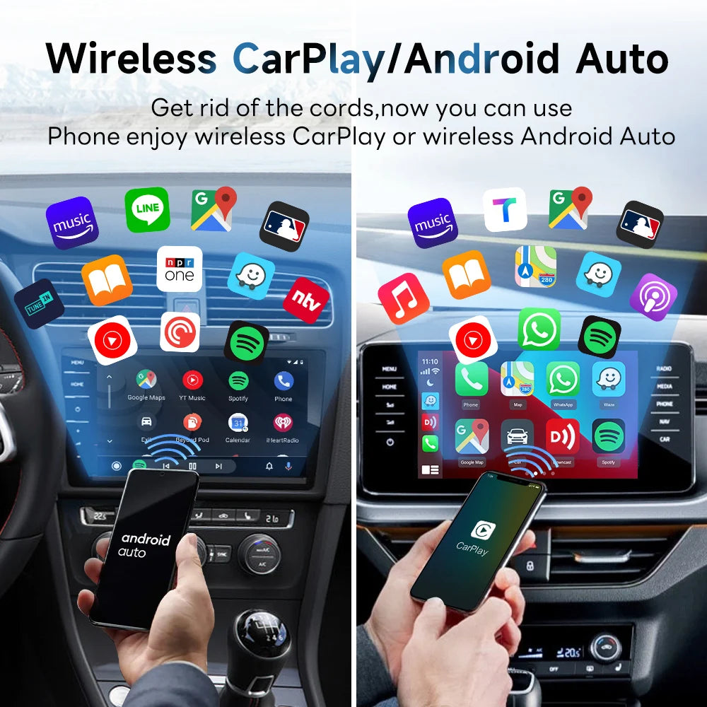 Wireless CarPlay & Android Auto Box 2025 – 5.0 2Air Dongle for Wired Car Radios