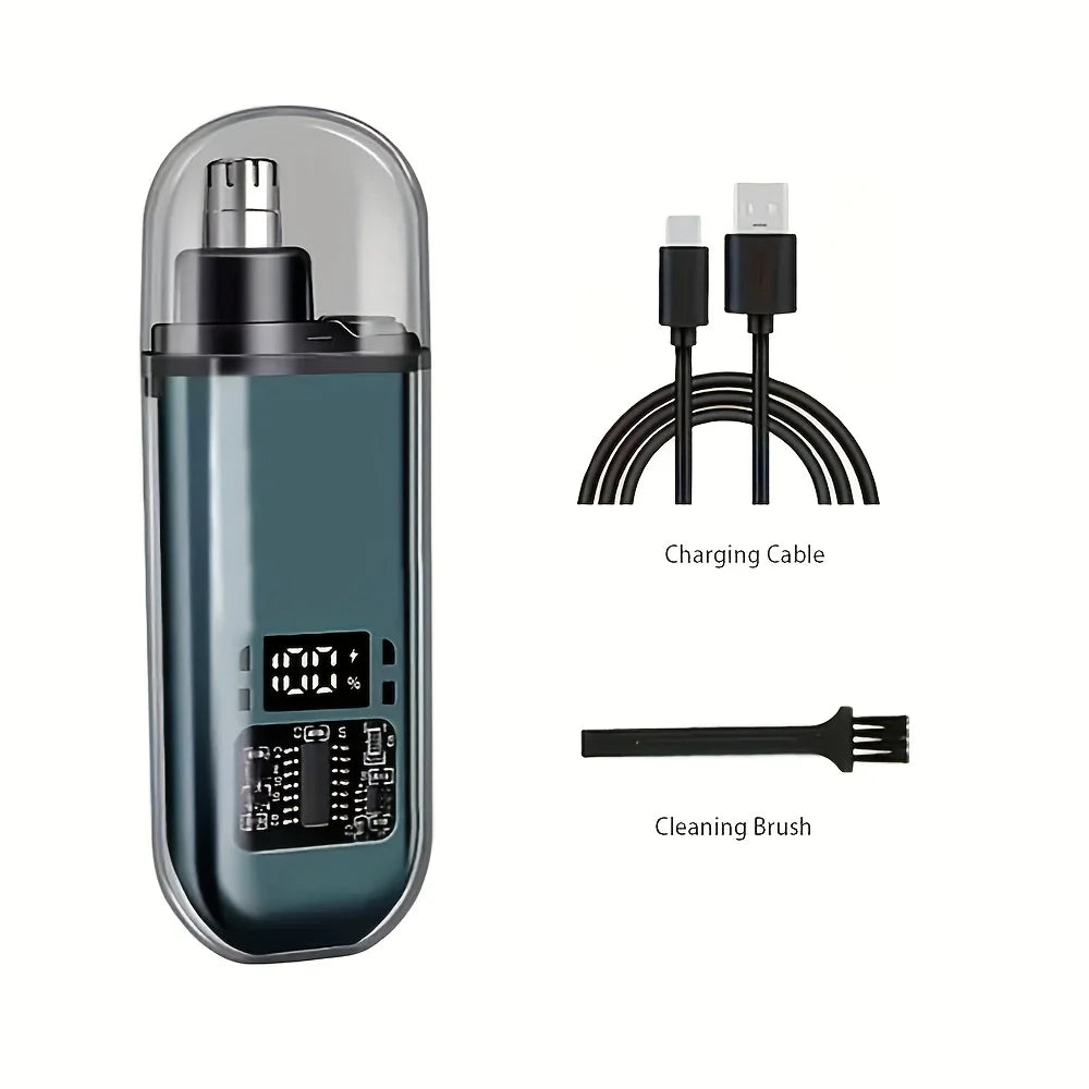 Men's USB Rechargeable Nose & Ear Hair Trimmer – Compact, Fast Charging