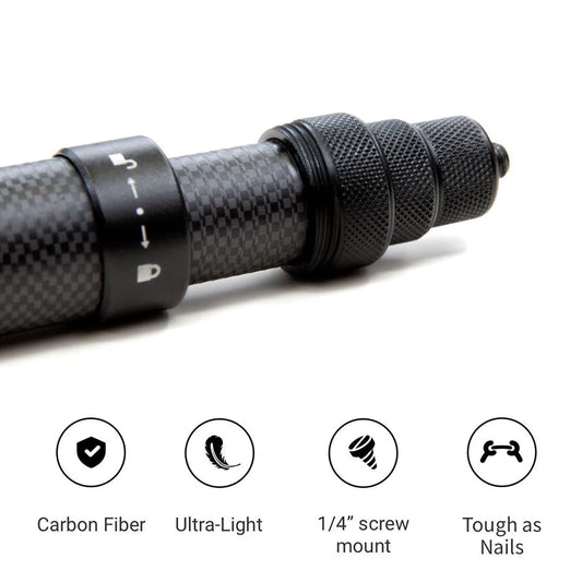 3M Carbon Fiber Selfie Stick for Insta360, GoPro, DJI – Aluminum Alloy Build