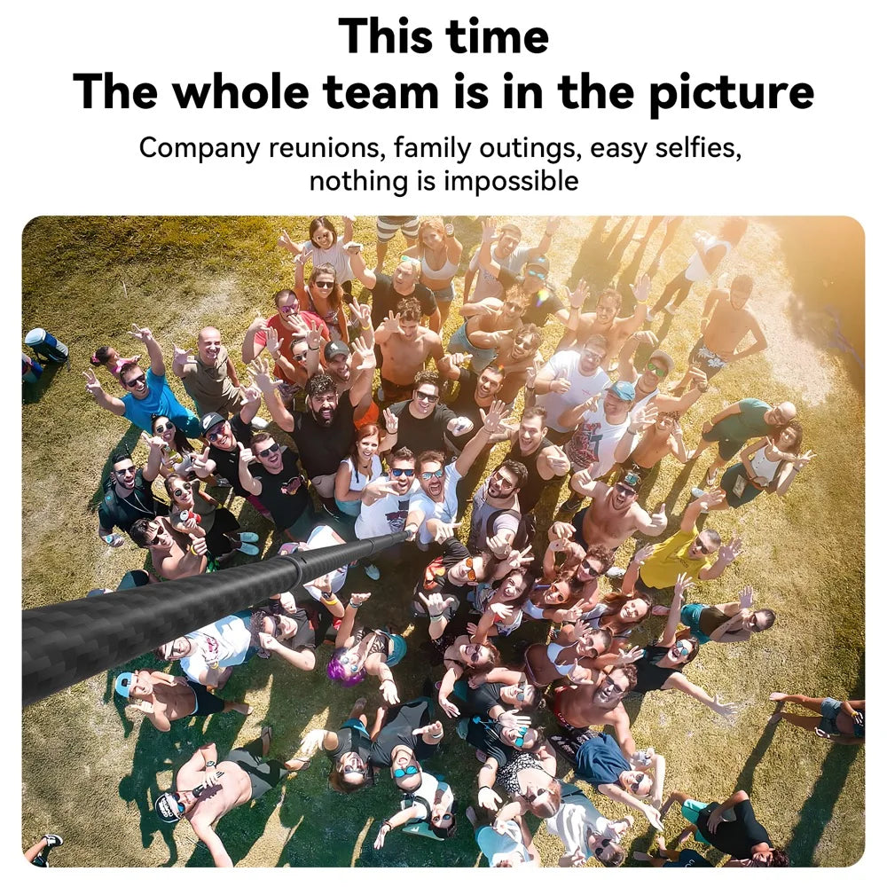 3M Carbon Fiber Selfie Stick for Insta360, GoPro, DJI – Aluminum Alloy Build