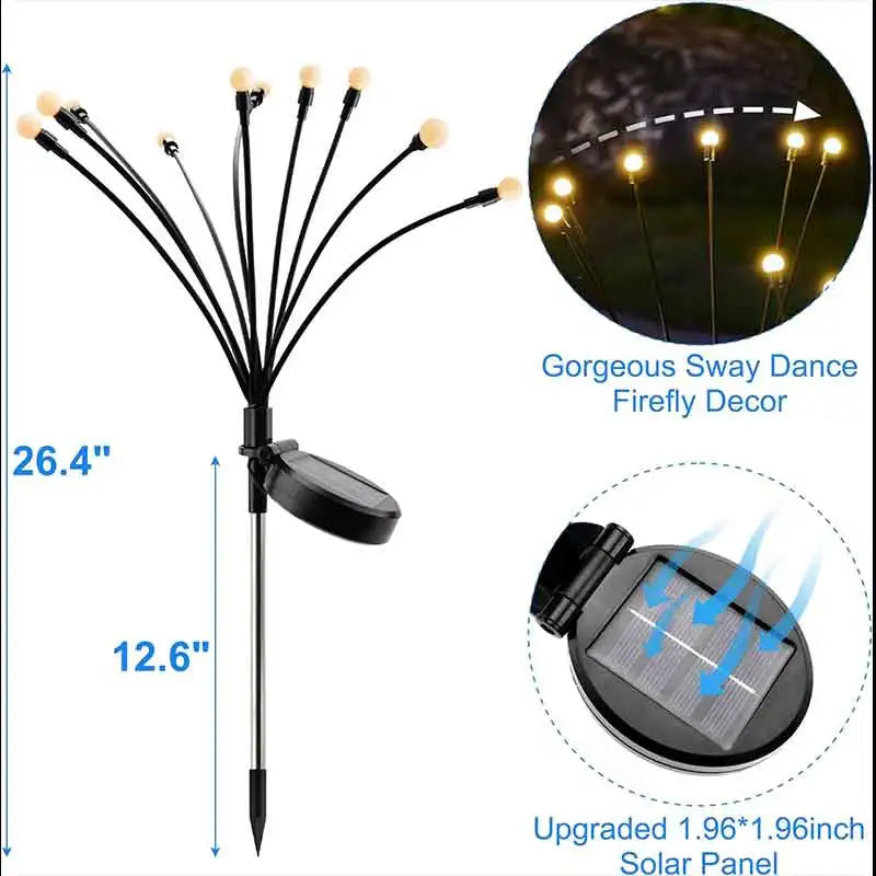 Upgraded Solar Firefly Garden Lights – Outdoor Waterproof & Decorative