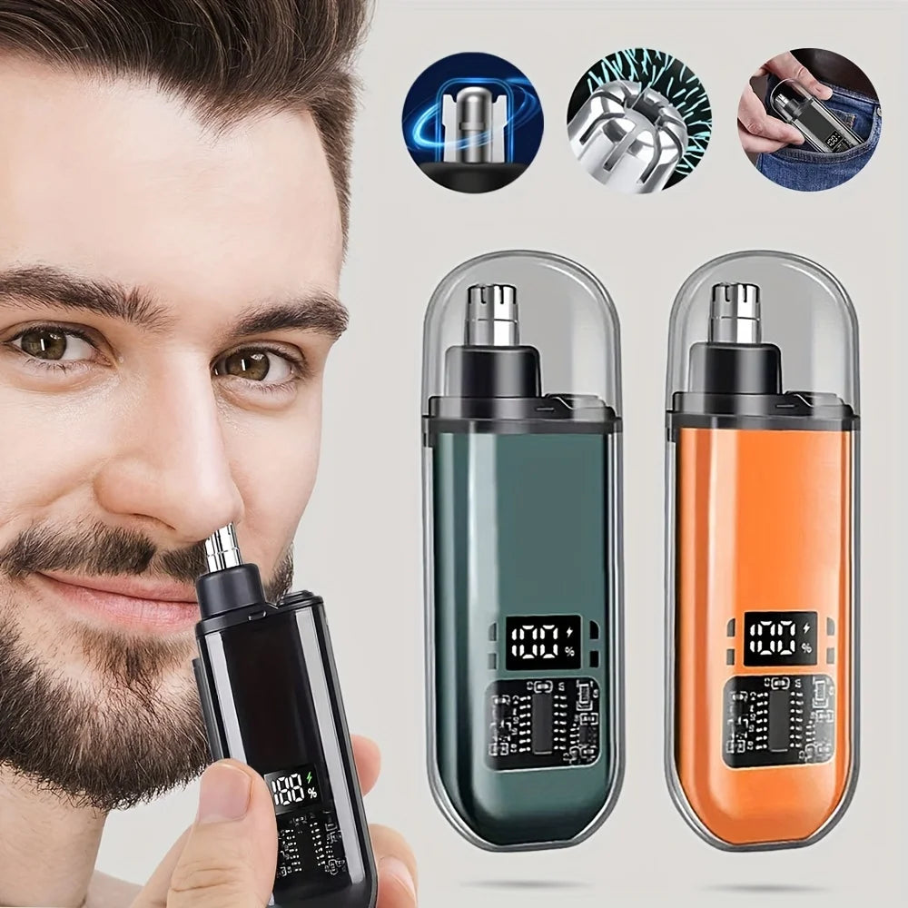 Men's USB Rechargeable Nose & Ear Hair Trimmer – Compact, Fast Charging