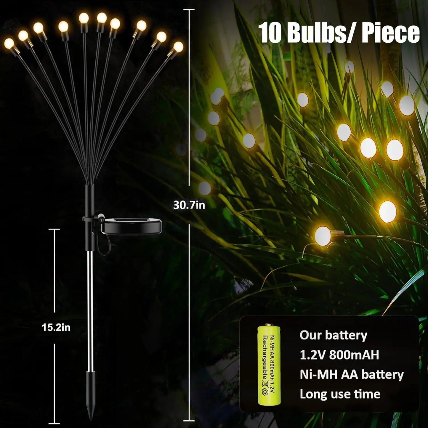 Upgraded Solar Firefly Garden Lights – Outdoor Waterproof & Decorative
