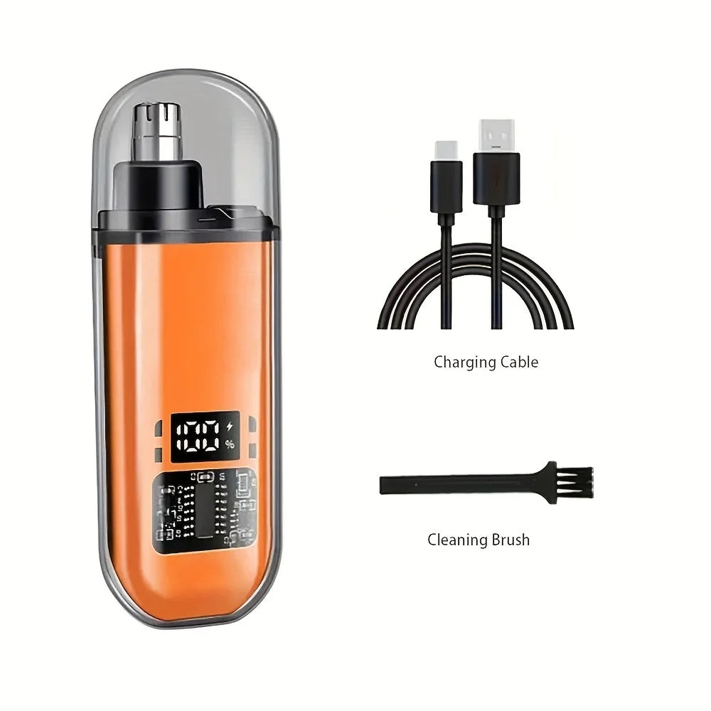 Men's USB Rechargeable Nose & Ear Hair Trimmer – Compact, Fast Charging