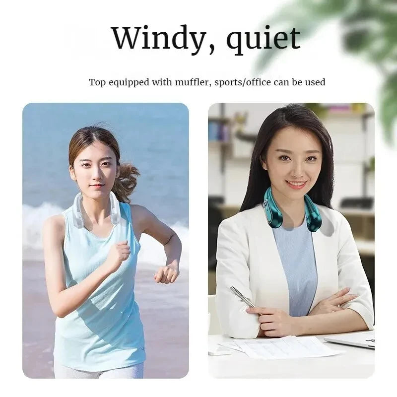 2025 USB Rechargeable Ceiling & Neck Fan with Digital Display – Portable & Hands-Free