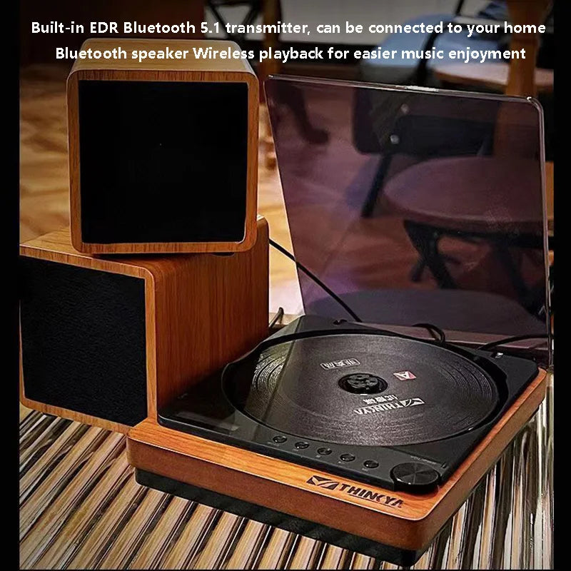 Premium Wooden HiFi CD Player – Bluetooth 5.1, Digital Optical, USB, Infrared Remote