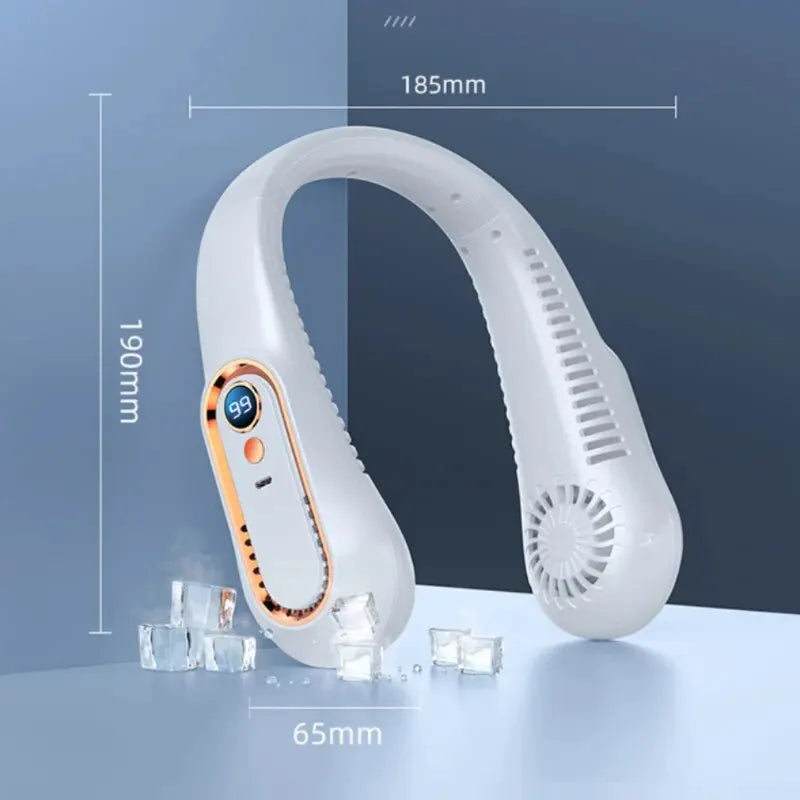 2025 USB Rechargeable Ceiling & Neck Fan with Digital Display – Portable & Hands-Free