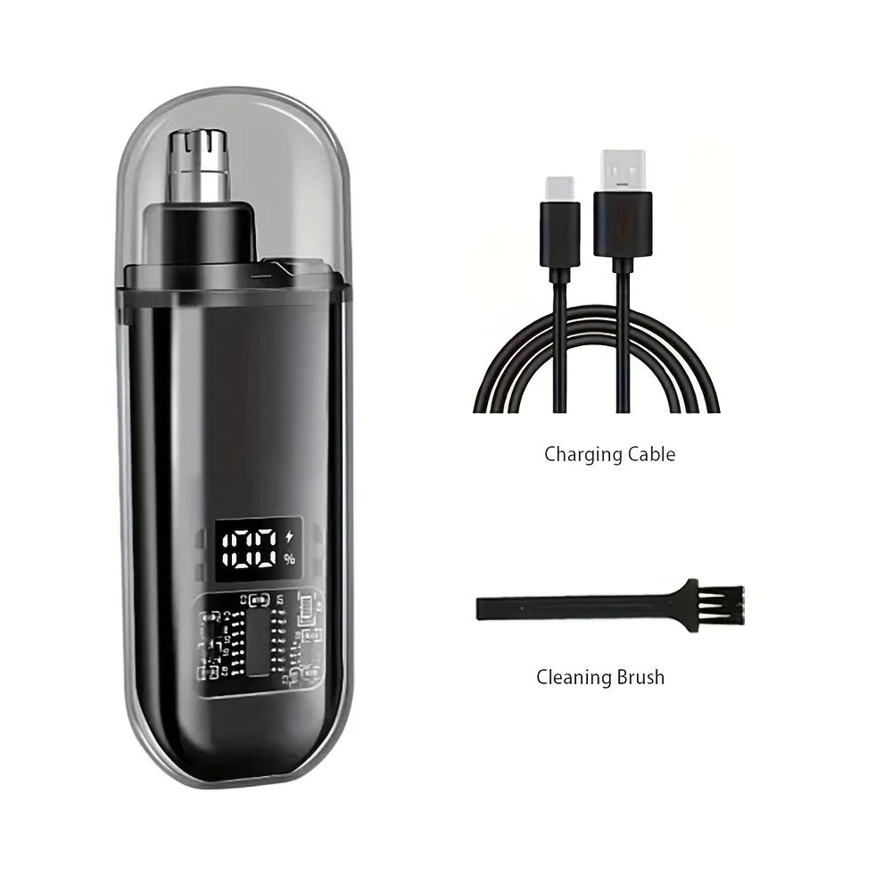 Men's USB Rechargeable Nose & Ear Hair Trimmer – Compact, Fast Charging
