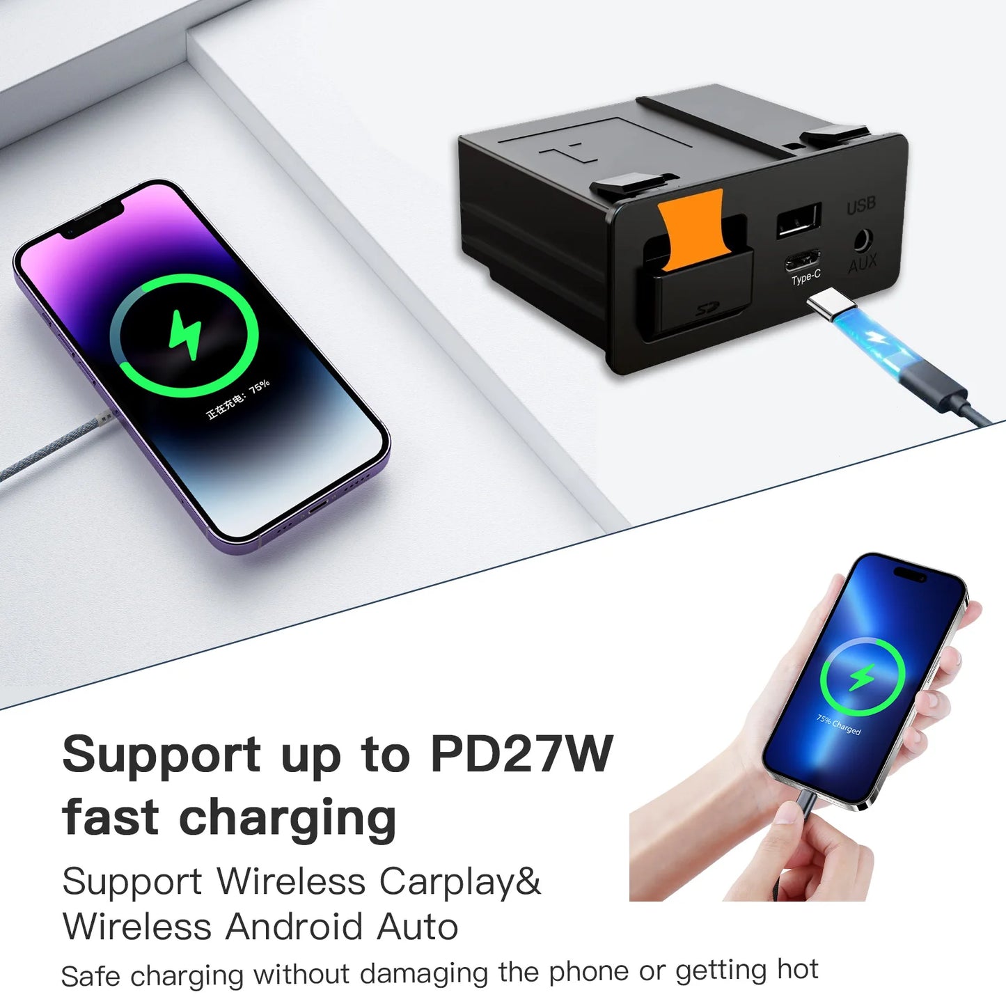 Wireless CarPlay & Android Auto Type-C Adapter Hub for Mazda Models – OEM TK78669U0C Kit