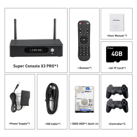 Super Console X3 Pro Retro Video Game Console 60000 Games for Ps1/Psp/Ss/N64/Dc/Arcade Android 9