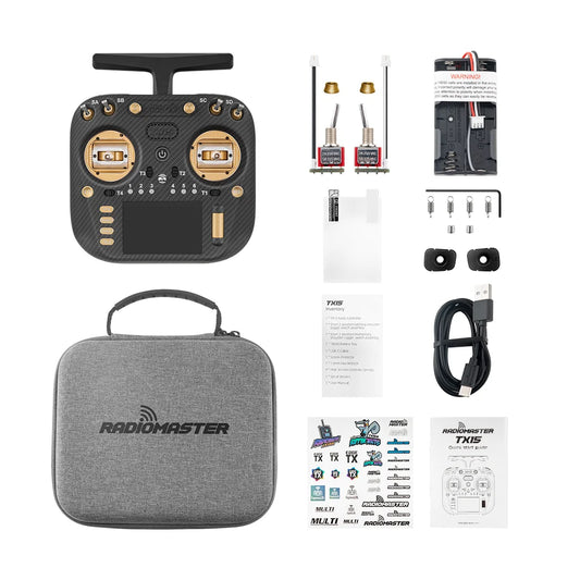 TX15 Max ExpressLRS Radio Controller 3.5" IPS Touch Screen AG02 CNC Hall Gimbal Gyro Mic