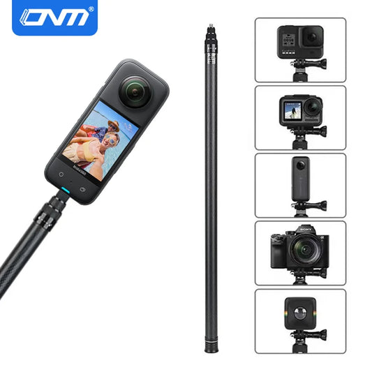3M Carbon Fiber Selfie Stick for Insta360, GoPro, DJI – Aluminum Alloy Build