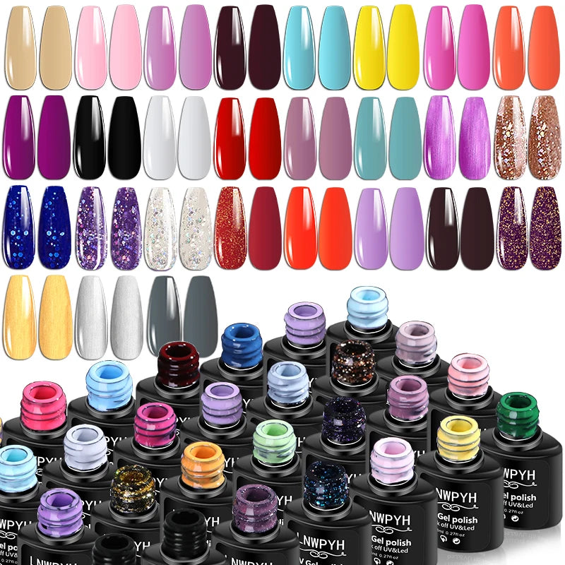 Complete Acrylic & Poly Gel Nail Kit with UV Lamp – Glitter Gel & Manicure Tools Set