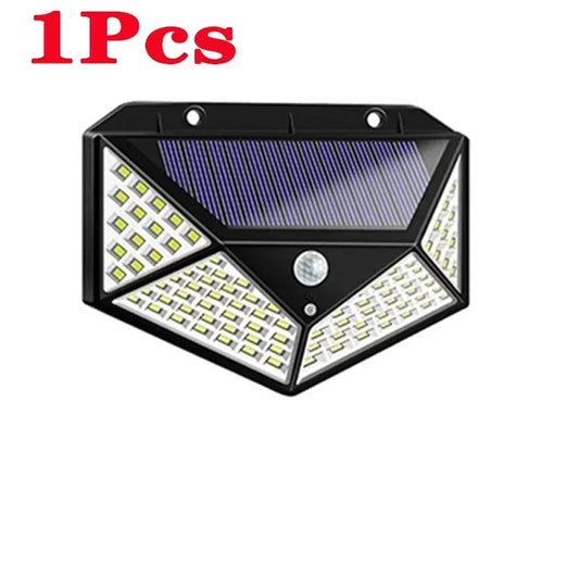 100 LED Solar Wall Lights – 1/2/4 Pack | Outdoor Motion Sensor Garden Lamps