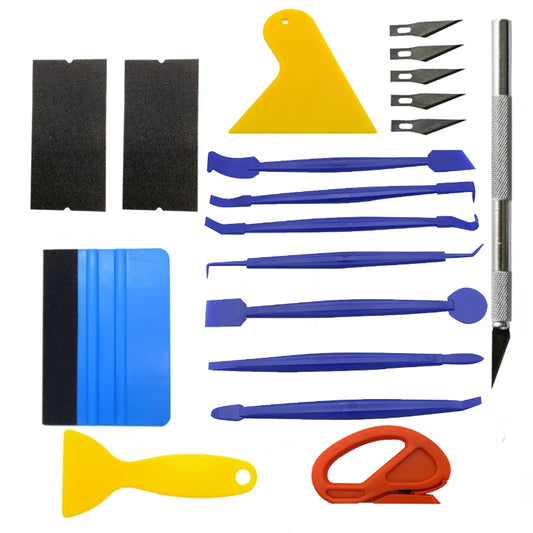 24-Piece Car Wrapping Vinyl Tool Kit – Window Film Tinting & Edge Trimming Tools
