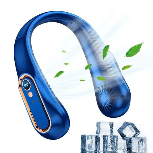 2025 USB Rechargeable Ceiling & Neck Fan with Digital Display – Portable & Hands-Free